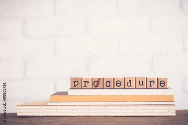 Obraz The word Procedure and copy space background.