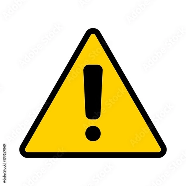 Fototapeta Warning sign. Attention icon. Exclamation point. Vector illustration.