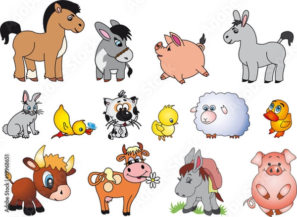 Obraz Farm animals vector