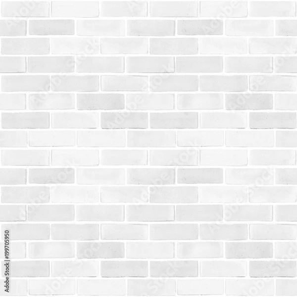 Fototapeta Seamless design vintage style light white grey brick wall detailed pattern textured background