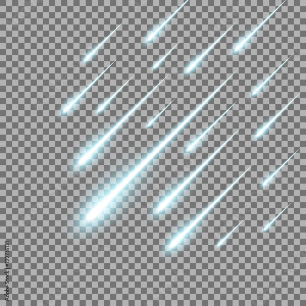 Fototapeta Meteor rain background, aqua color