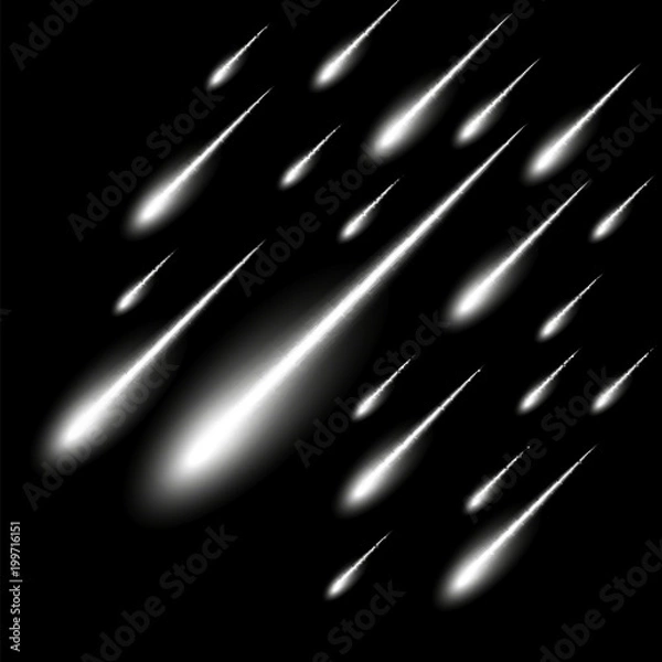 Fototapeta Meteor rain background, white color