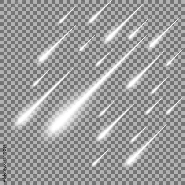 Fototapeta Meteor rain background, white color