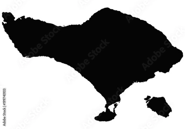 Fototapeta Bali map vector outline.