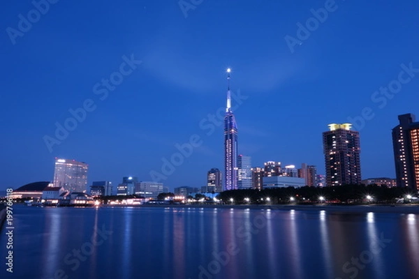 Obraz 福岡市西区の夜景都市風景