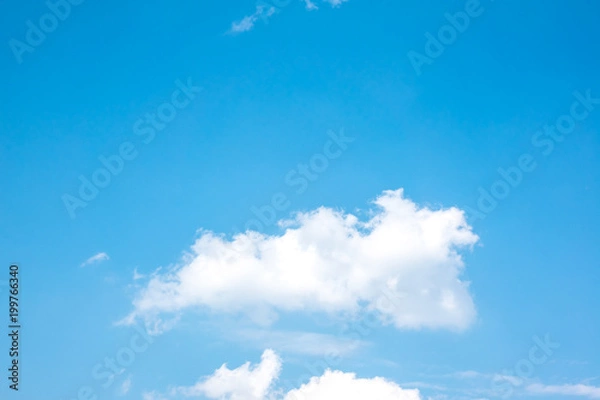 Fototapeta Blurry sky blue or azure sky and cloud. Cloud overcast on atmosphere. It clear lightly on daytime background. It beautiful and good weather on landscape.