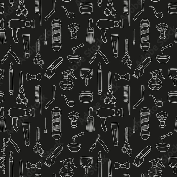 Obraz Pattern with barbershop tools