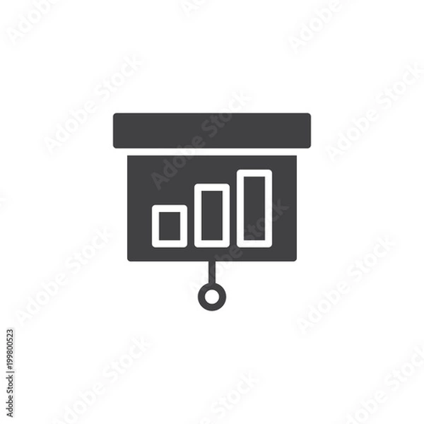 Fototapeta Presentation screen vector icon. filled flat sign for mobile concept and web design. Business Chart simple solid icon. Symbol, logo illustration. Pixel perfect vector graphics