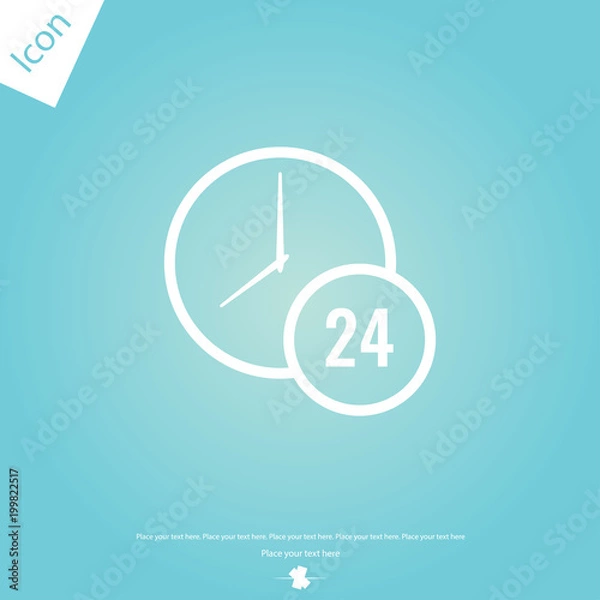 Obraz 24 hours vector icon