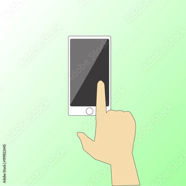 Obraz Hand pointing at the touch screen.