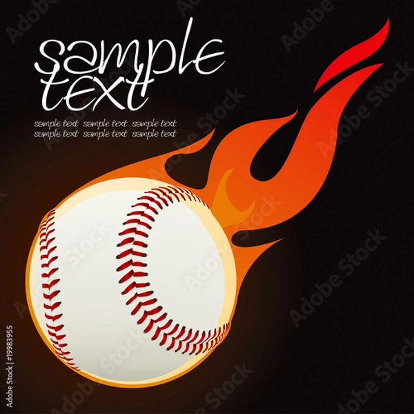 Obraz Baseball fire ball