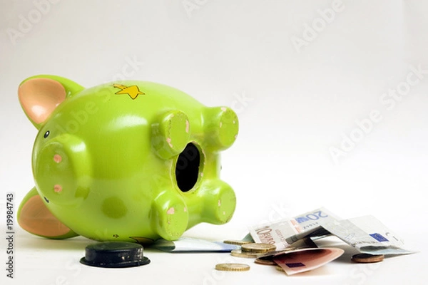 Obraz vaciando la hucha