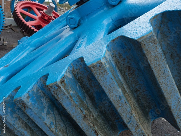 Fototapeta Red blue gears