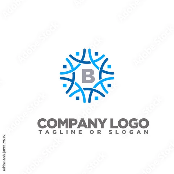 Obraz B LETTER LOGO TEMPLATE