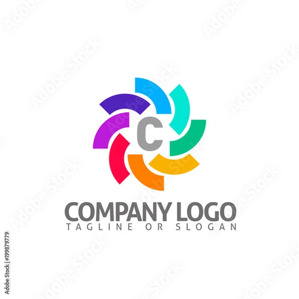 Obraz C LETTER LOGO TEMPLATE