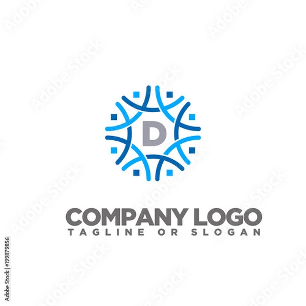 Obraz D LETTER LOGO TEMPLATE