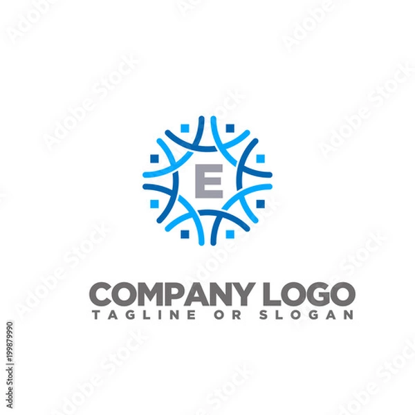 Obraz E LETTER LOGO TEMPLATE
