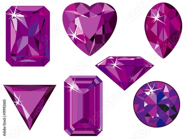 Fototapeta Different cut amethysts