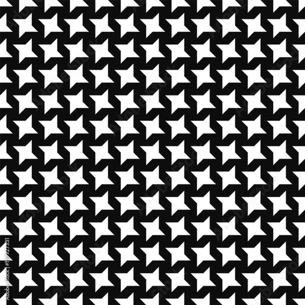Fototapeta Seamless vector geometric pattern. Black and white textile design
