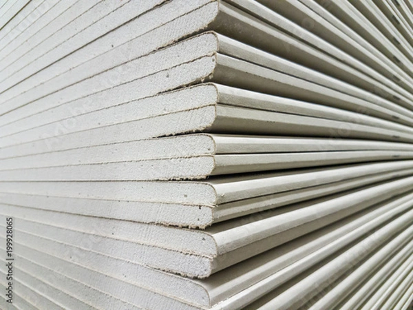 Obraz The stack of gypsum board preparing for construction