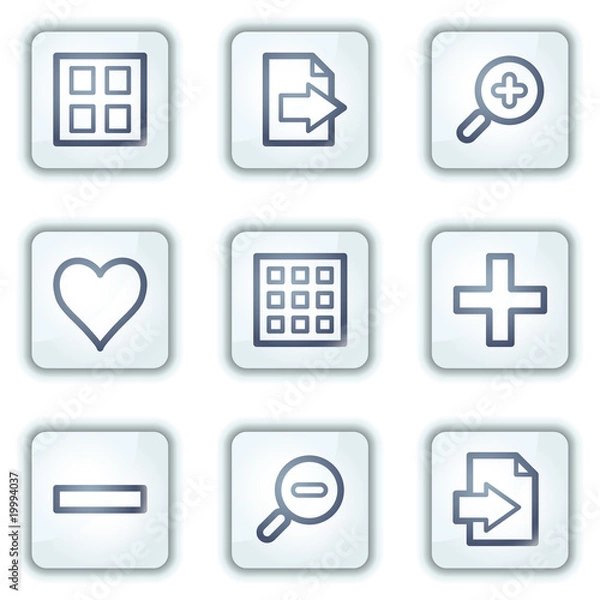 Obraz Image viewer web icons, white square buttons series