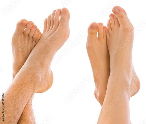 Obraz Young couples foot side by side