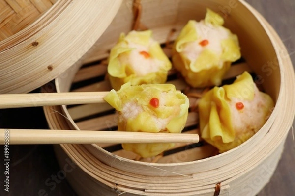 Obraz Chinese shrimp steamed dumplings