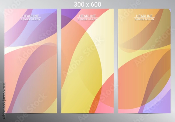 Fototapeta Set of three banners. Vector illustration