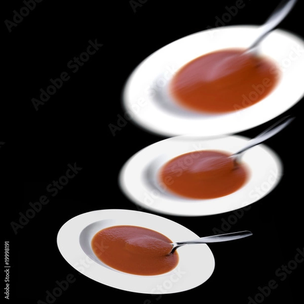 Fototapeta Tomatensuppe fliegend