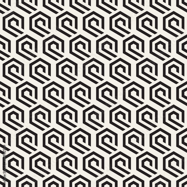 Fototapeta Vector seamless lines mosaic pattern. Modern stylish abstract texture. Repeating geometric tiles
