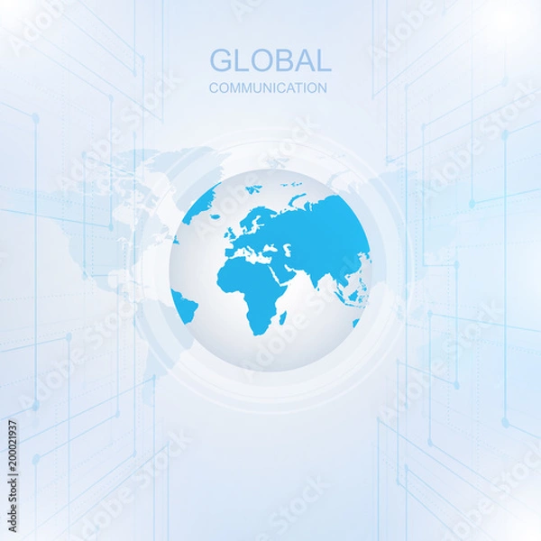 Obraz Global communication with Digital Technology around the world