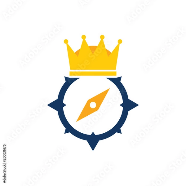 Obraz King Compass Logo Icon Design