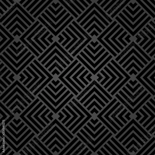 Obraz Seamless dark background for your designs. Modern vector ornament. Geometric abstract pattern