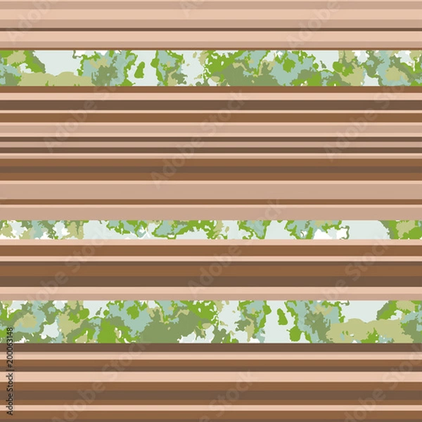 Fototapeta Seamless horizontal lines pattern. Vector brown background