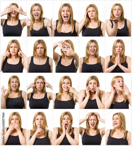 Fototapeta Facial expressions set