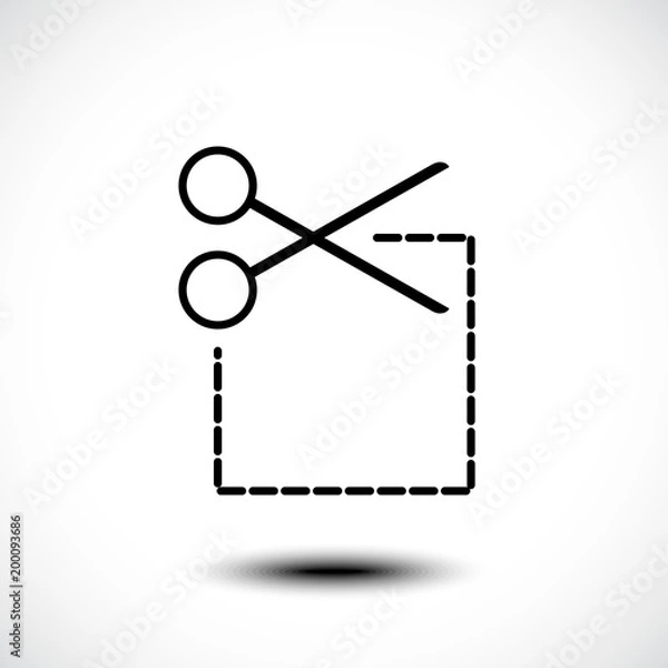 Fototapeta Vector illustration of a coupon with a dotted line for cutting