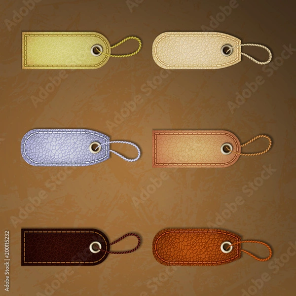 Fototapeta Leather labels collection