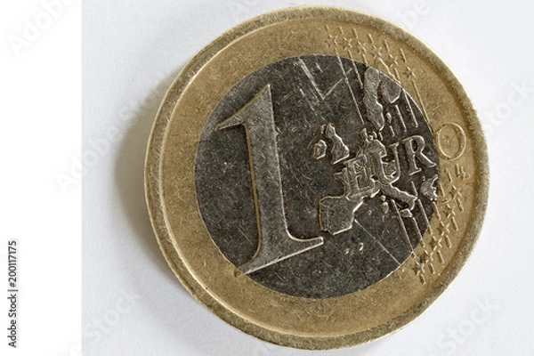 Obraz Pièce d'1 Euro usagée