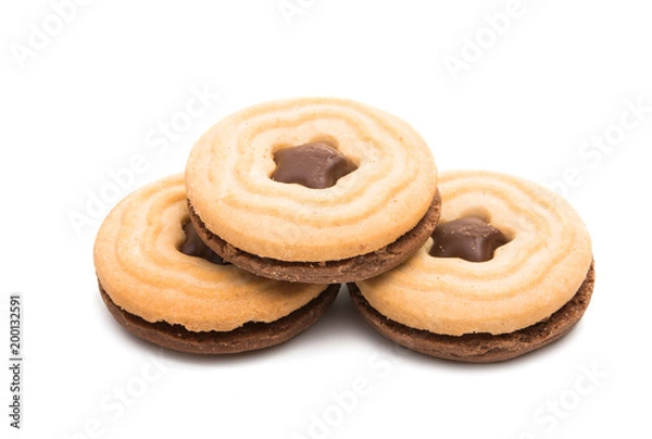 Fototapeta biscuits sandwich with a stuffing isolated