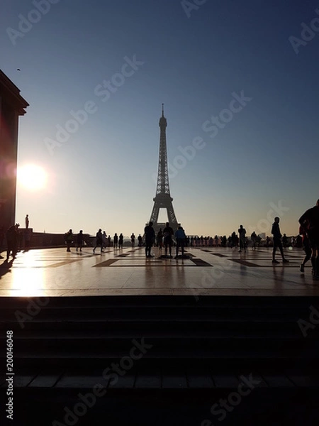 Obraz Eifelturm mit Sonnenuntergang