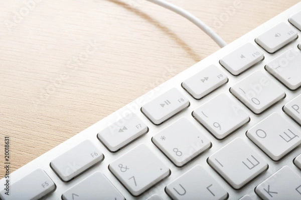 Fototapeta Modern aluminum computer keyboards for computer