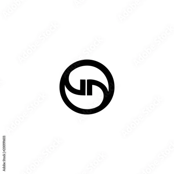 Obraz letter gd in a circle logo vector