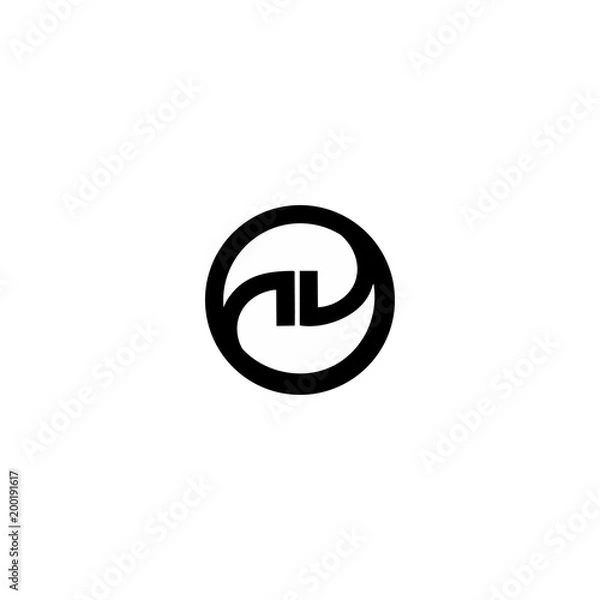 Obraz letter nd in a circle logo vector