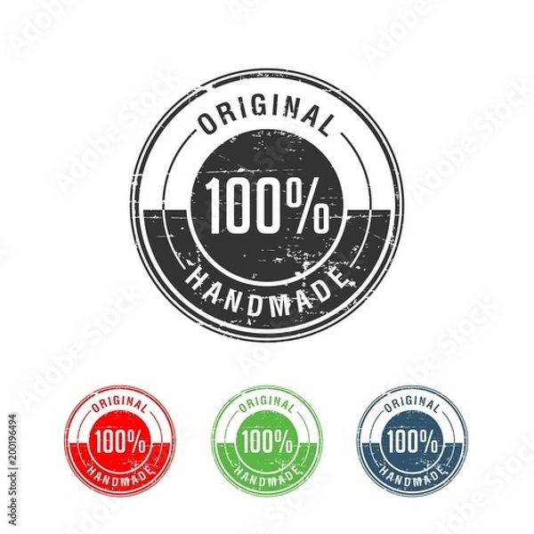Fototapeta 100% Original Handmade Authentic Label Badge vector