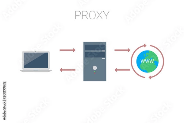 Fototapeta diagram shows how proxy works