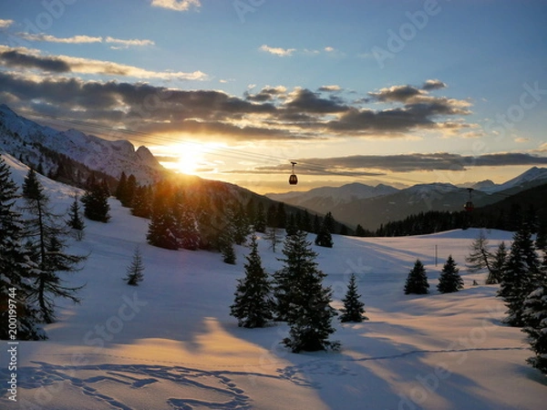 Obraz Sunset at Passo Tonale
