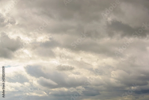 Obraz Gray storm clouds before rain in autumn.