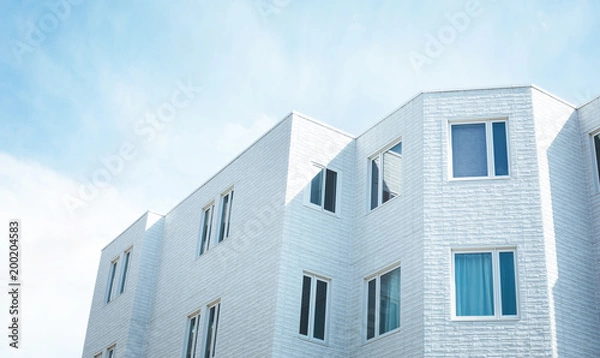 Obraz White minimal building apartment with sky