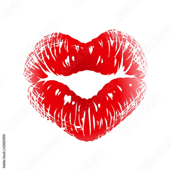 Obraz Kiss print in the shape of heart