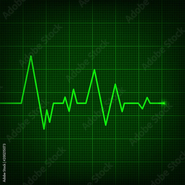 Fototapeta Creative vector illustration of heart line cardiogram isolated on background. Art design health medical heartbeat pulse. Abstract concept graphic element